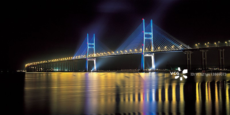 西海大桥，韩国京畿道平泽市图片素材