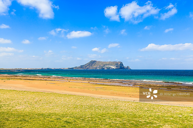 涉地可支，城山日出峰，济州岛图片素材