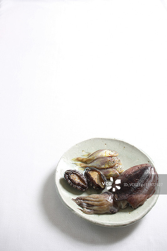 乌贼、黄石鱼、鲍鱼图片素材