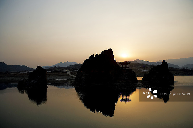 丹阳郡岛潭三峰，忠清北道图片素材