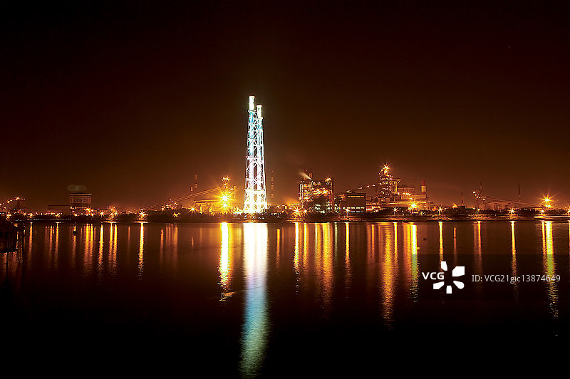 韩国庆尚北道浦项市夜景图片素材