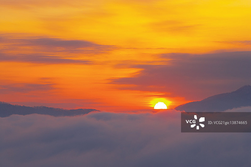 日出，京畿道杨平郡杨水里图片素材