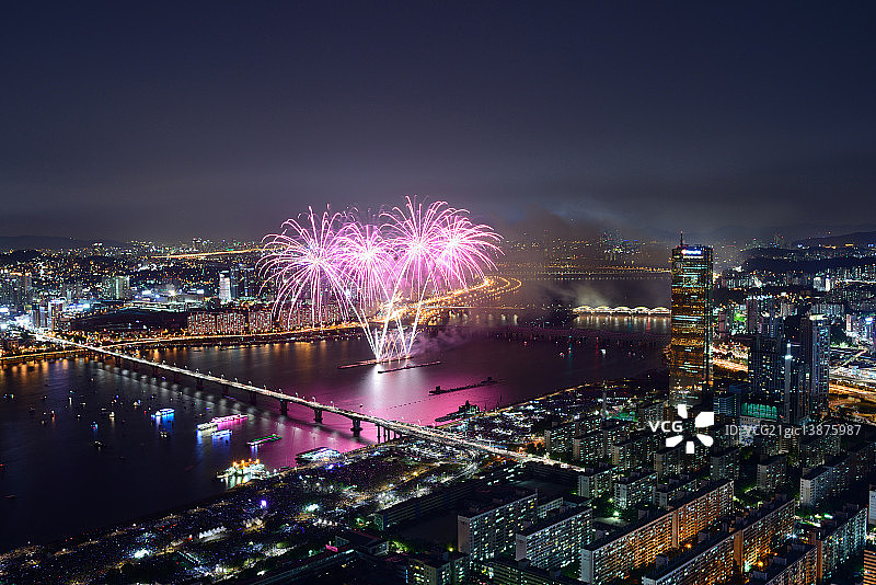 韩国首尔汝矣岛世界灯光节图片素材