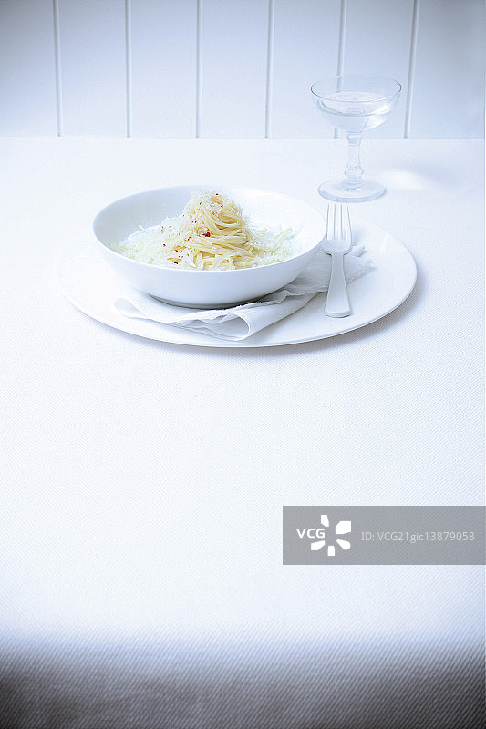 天使细面冷奶油意面图片素材