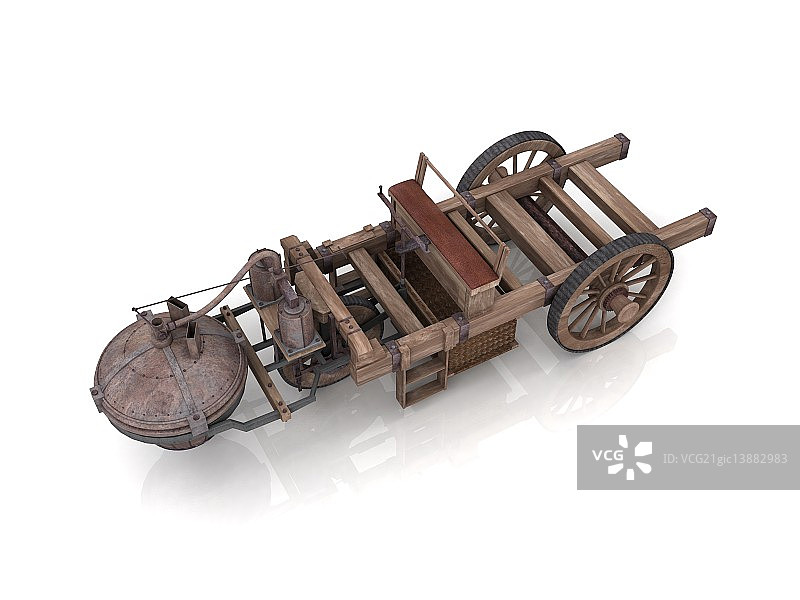 传统木制蒸汽汽车图片素材