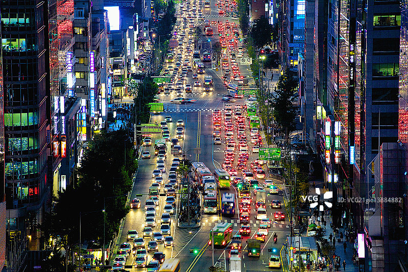 首尔弘益大学夜景图片素材