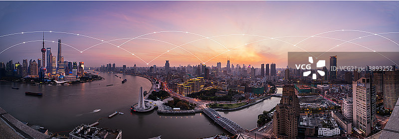 通讯信息全球化的上海图片素材