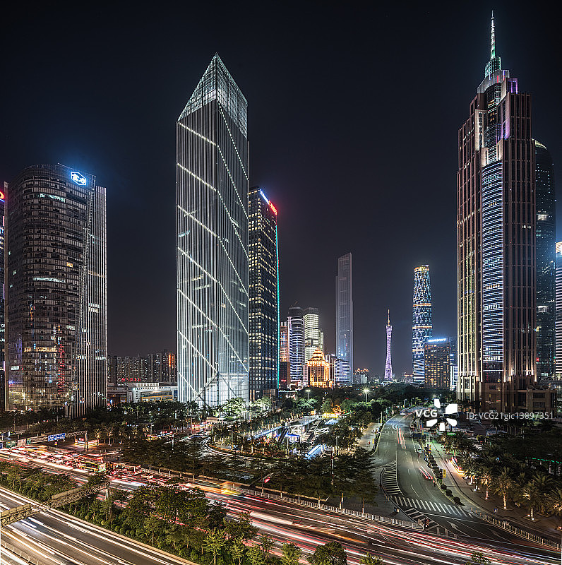 广州城市夜景图片素材