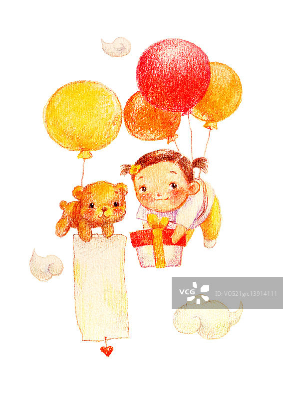 娃娃小熊送礼图片素材