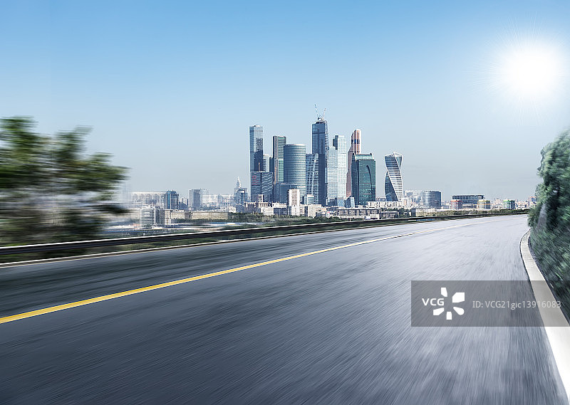 俄罗斯莫斯科城市风光道路图片素材