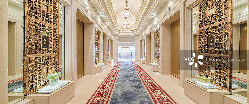 中国大饭店客房区电梯间InsideTheChinaWorldHotel图片素材