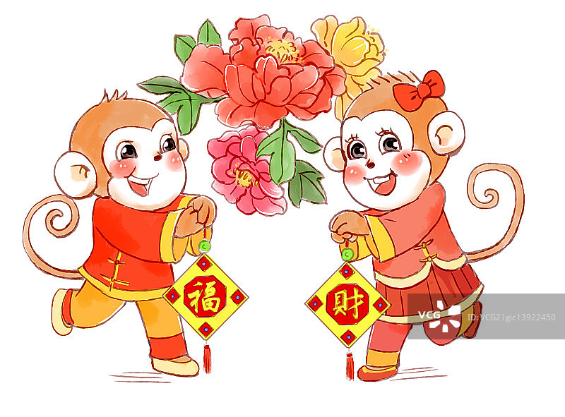 猴年插画图片素材