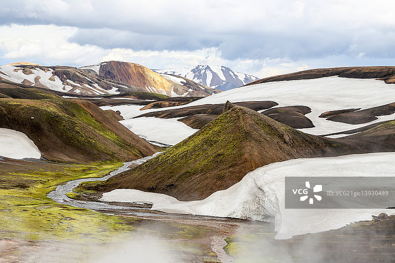 冰岛温泉小溪图片素材