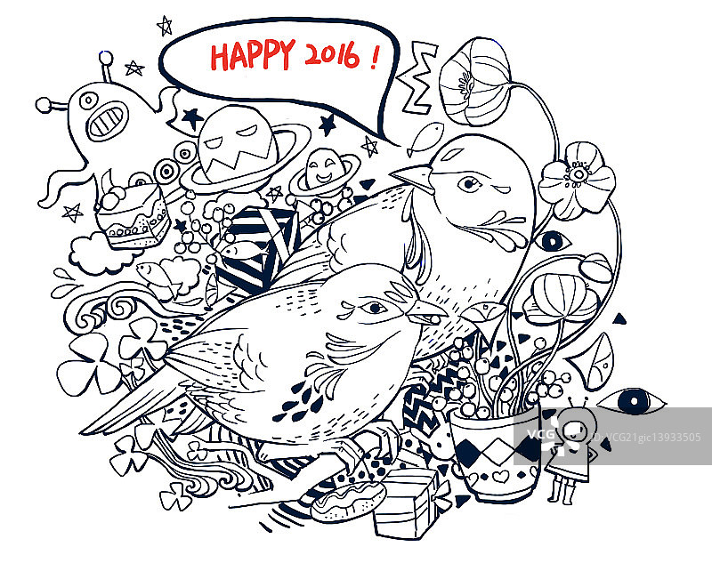 相思鸟插画图片素材