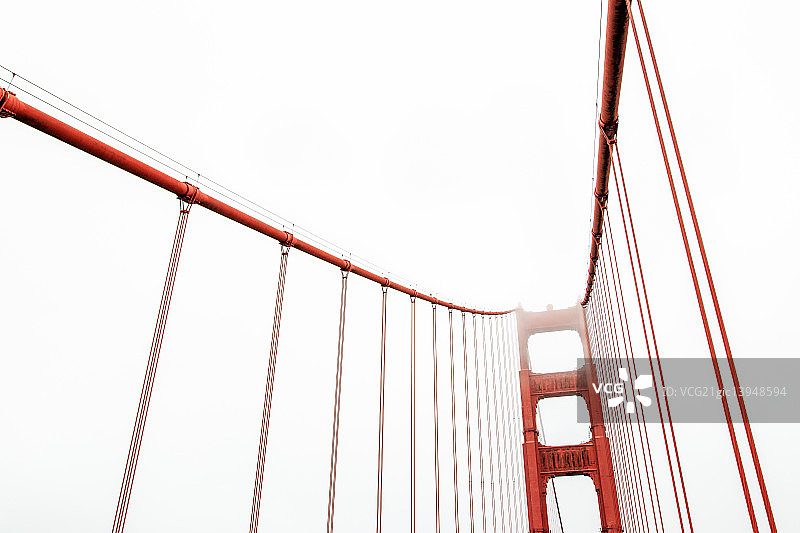 旧金山金门大桥钢索图片素材