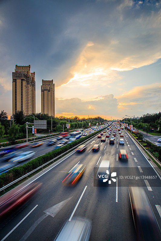北京夏日黄昏图片素材