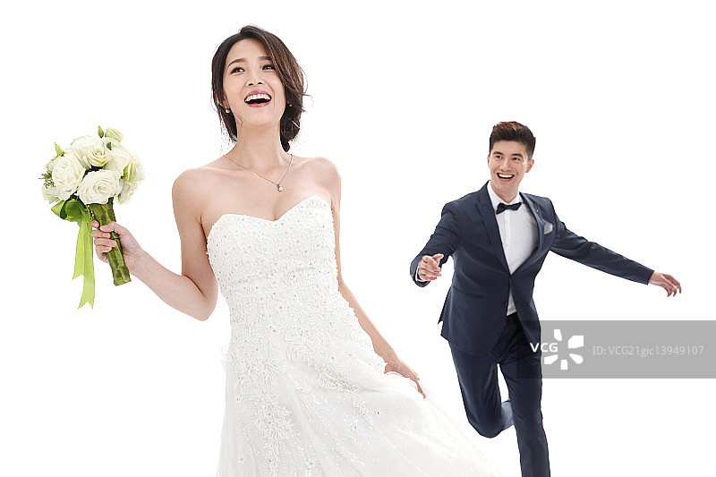 浪漫的新婚夫妇图片素材