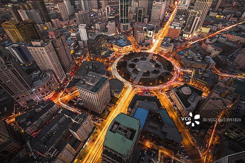 大连中山广场夜景图片素材