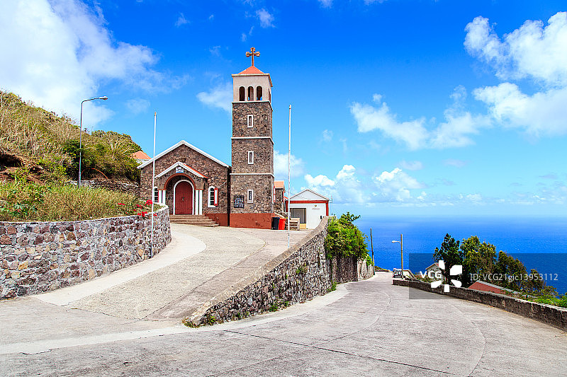 海边的教堂图片素材