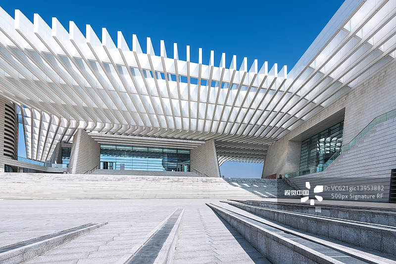 青岛大剧院建筑外立面图片素材