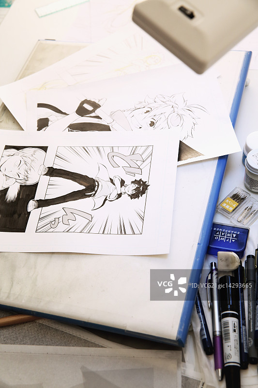 日本漫画艺术家工作室图片素材