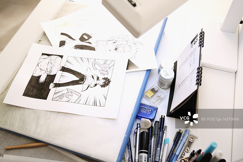 日本漫画艺术家工作室图片素材