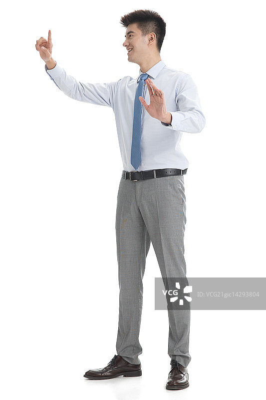 商务青年男人做手势图片素材