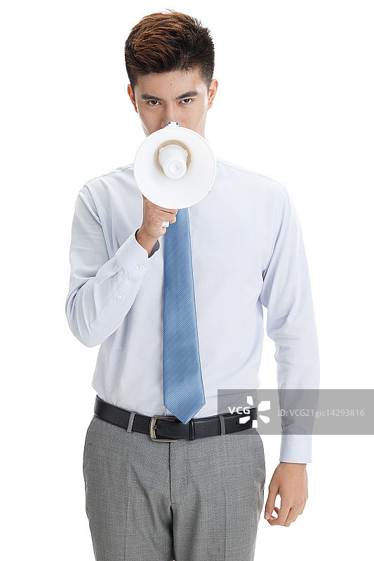 青年男人拿着扩音器图片素材