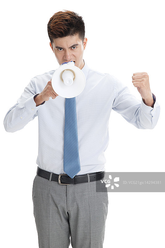 青年男人拿着扩音器图片素材