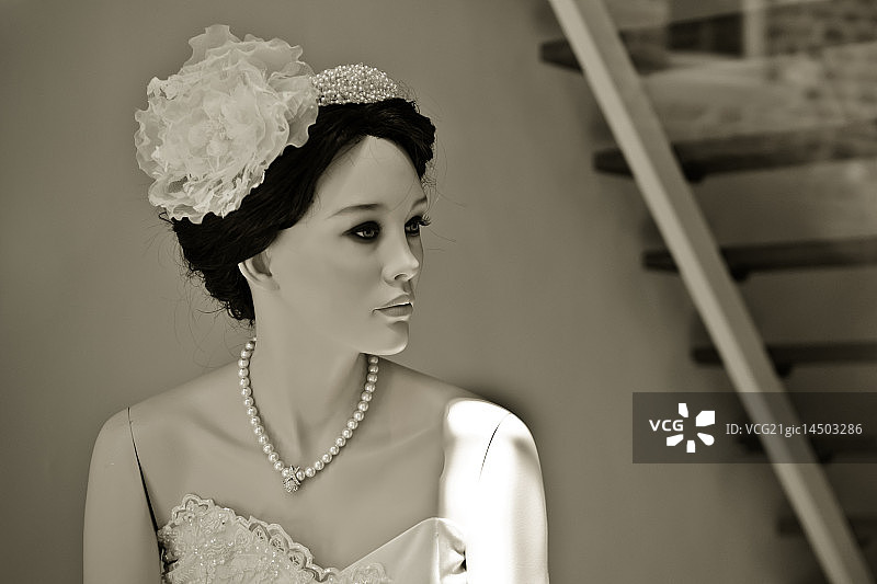 窗边女士图片素材