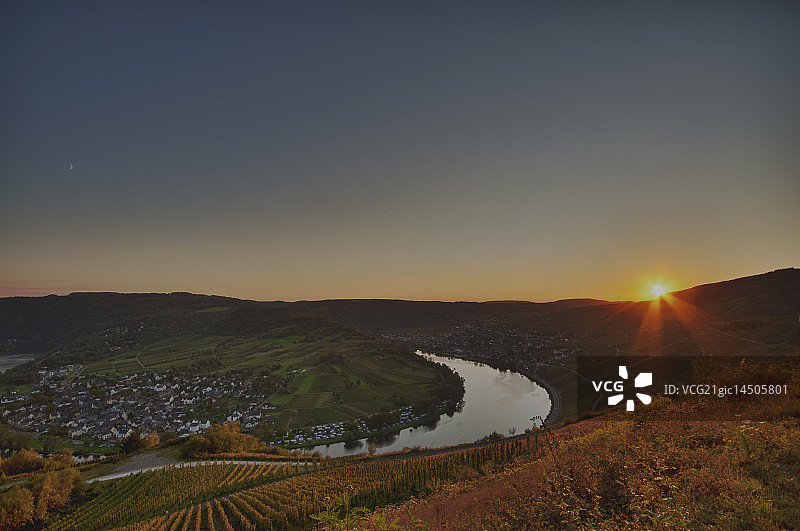 摩泽尔河的日落图片素材