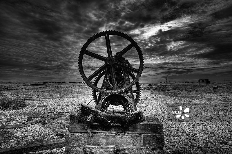 邓杰内斯的旧船绞车图片素材