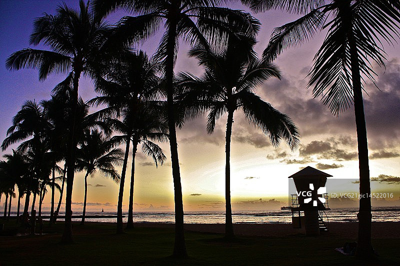 威基基日落图片素材