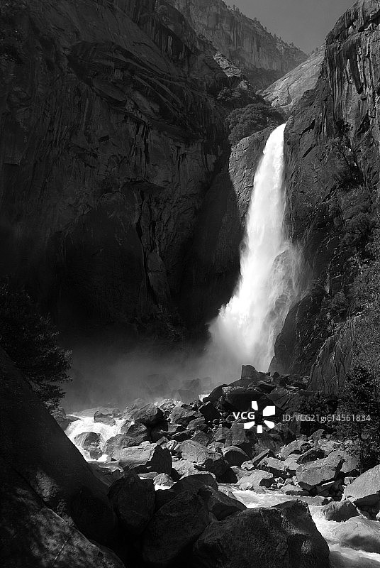下优胜美地瀑布图片素材