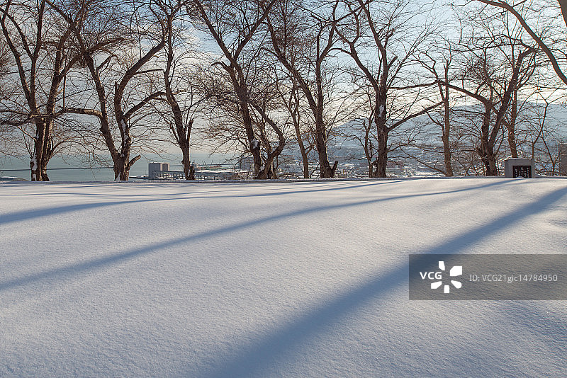 日本北海道小樽积雪图片素材