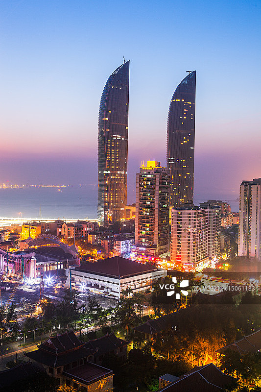 厦门思明区 双子塔图片素材