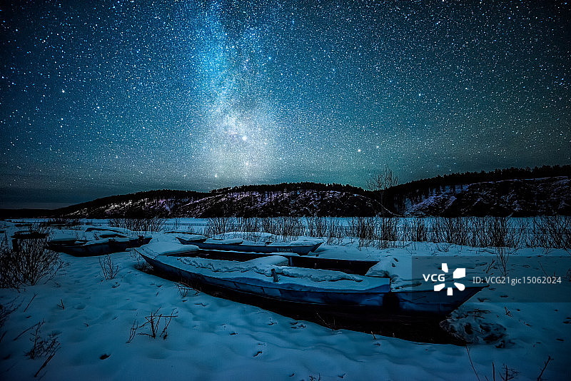 废船星空图片素材