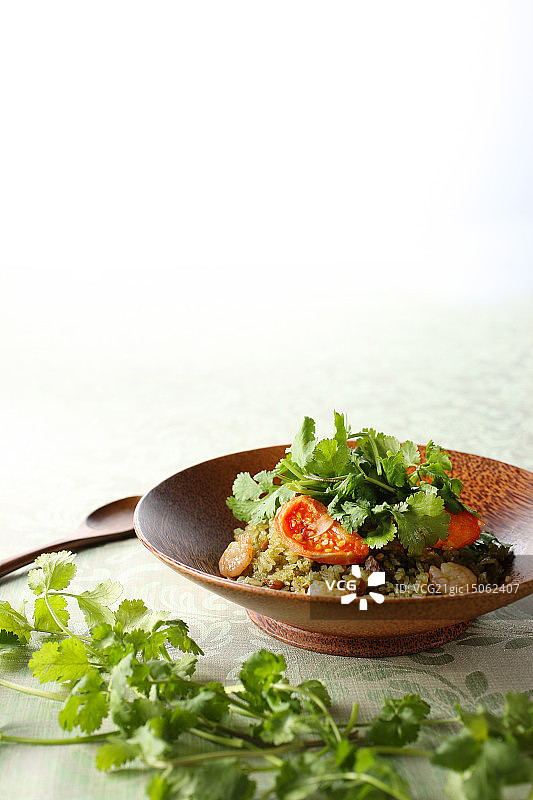 香菜海鲜印尼炒饭图片素材