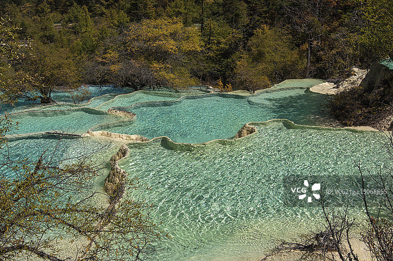黄龙五彩池图片素材