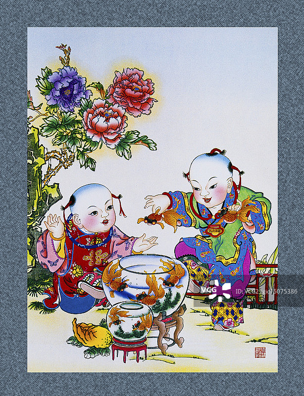 中国画年画-富贵有余图片素材