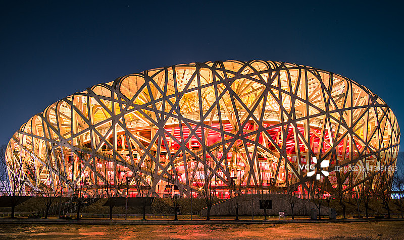 鸟巢夜景 The Birds nest at night图片素材