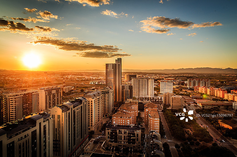 西班牙瓦伦西亚日落图片素材