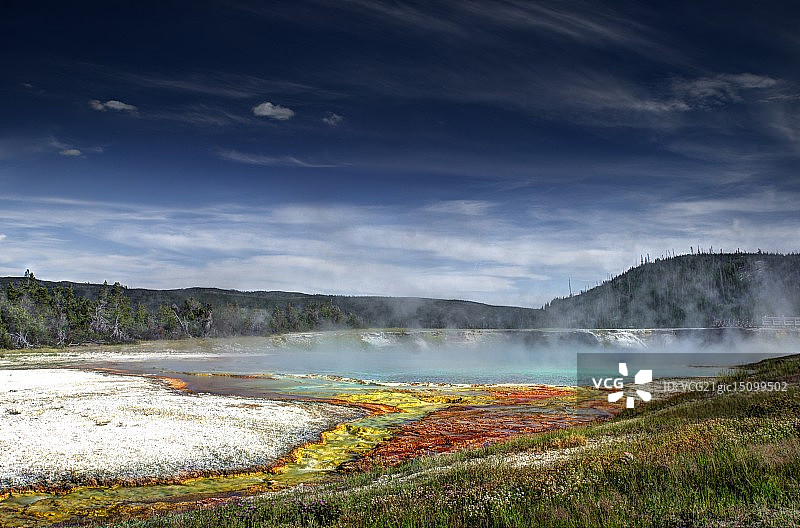 黄石公园埃克塞尔西奥间歇泉盆地图片素材