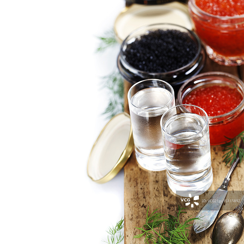 伏特加和鱼子酱图片素材
