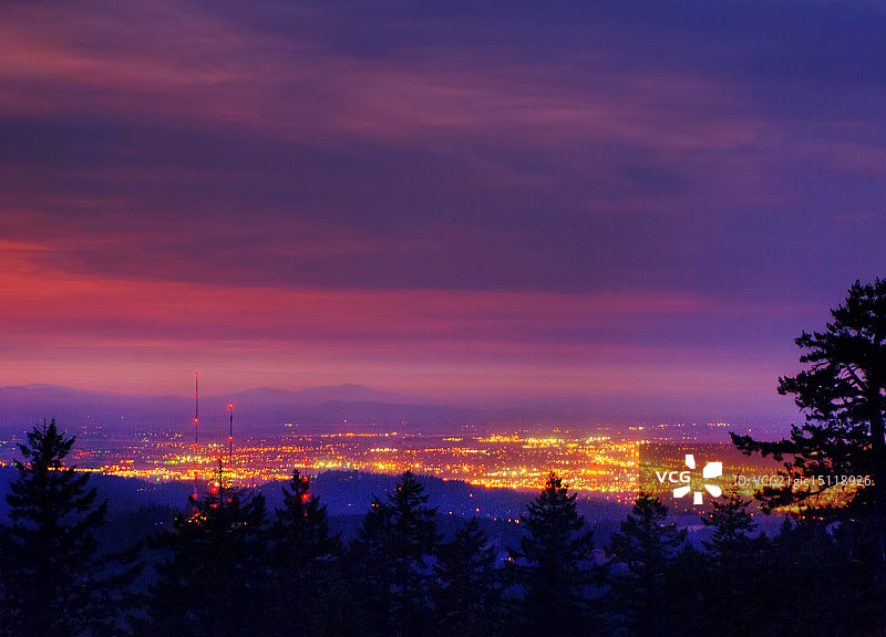 俄勒冈州尤金市日落景观图片素材
