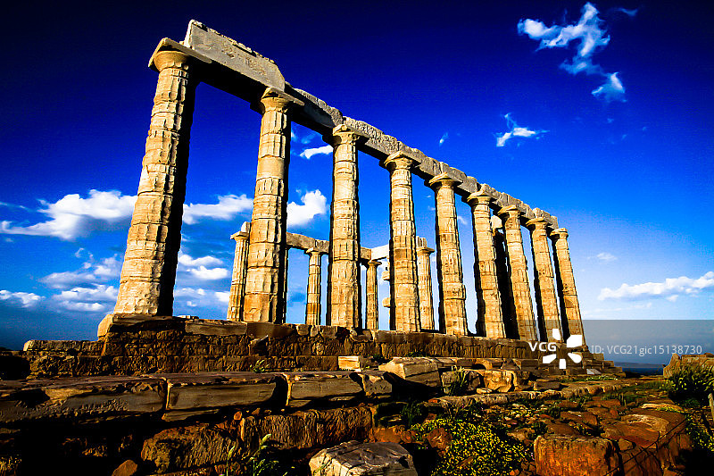 希腊苏尼翁波塞冬海神庙图片素材