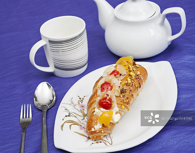 盘子里的丹麦糕点图片素材