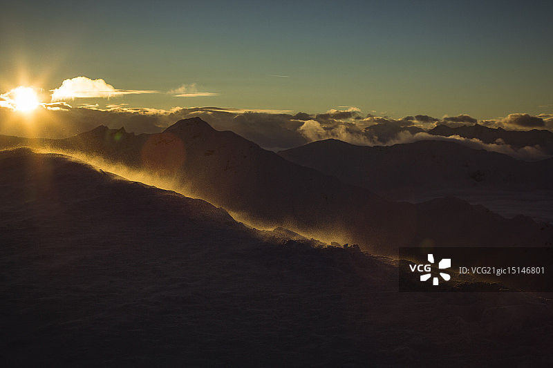 魏斯峰日落图片素材