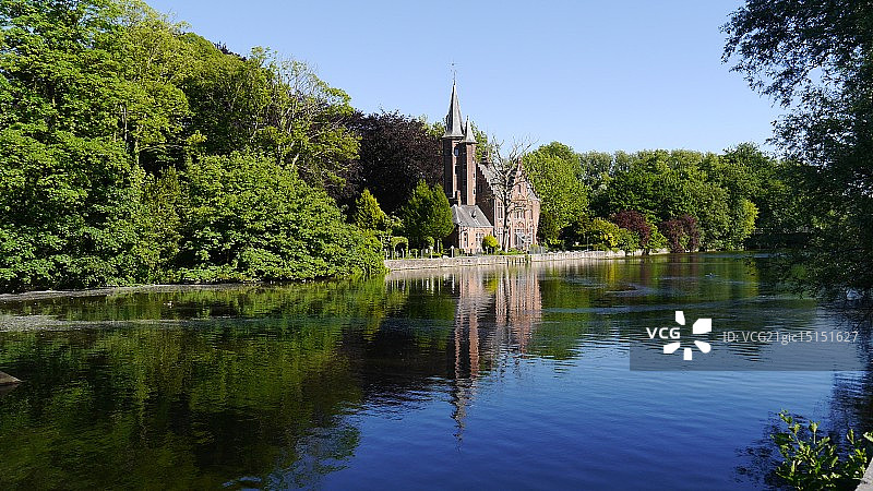 比利时布鲁日的情人湖图片素材