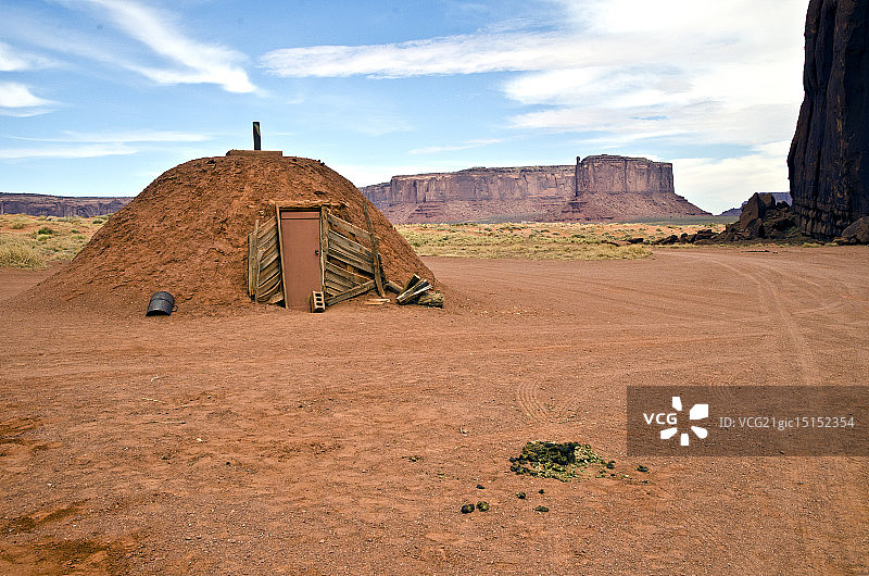 纪念碑谷的纳瓦霍霍根图片素材